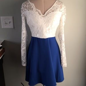 A long sleeve dress with lace